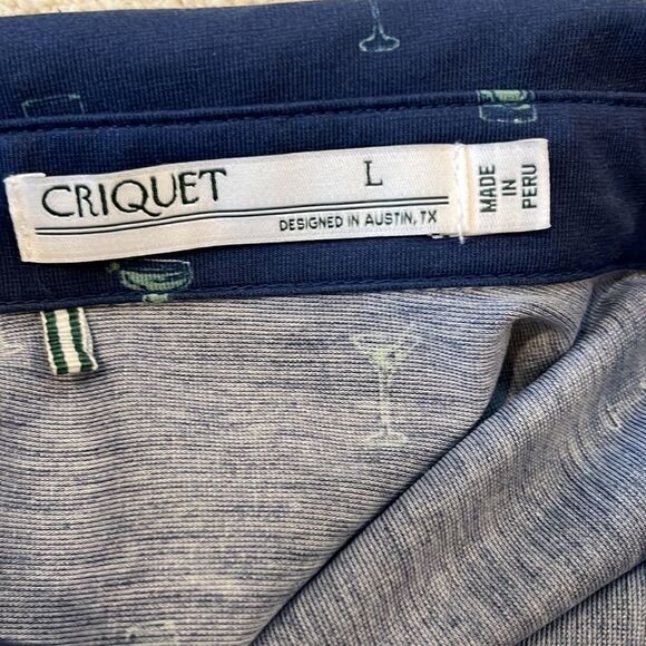 Criquet PGA West Men’s Blue Golf shirt Size L( Drink Pattern) - Picture 5 of 6